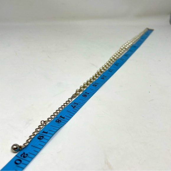 Braided 20” chain and faux pearl necklace. - Picture 4 of 5
